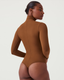 SPANX Suit Yourself Ribbed Turtleneck Bodysuit - Salted Caramel