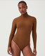 SPANX Suit Yourself Ribbed Turtleneck Bodysuit - Salted Caramel