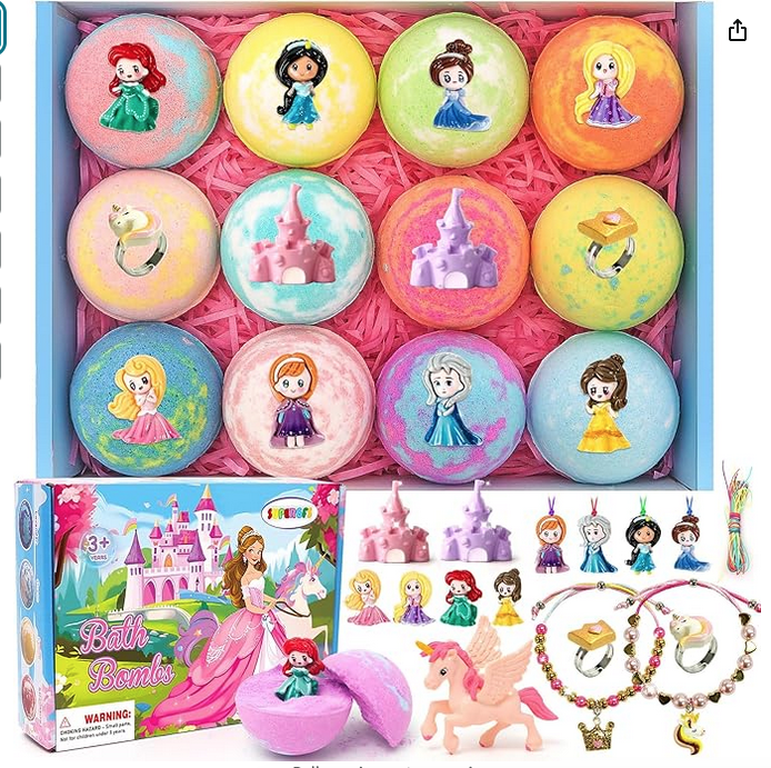 Princess Bath Bombs with Surprise Inside
