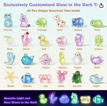 Glow In Dark Animal Bath Bombs with Surprise Inside