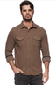 Hero Solid Twill Knit Flannel Shirt - Brown
