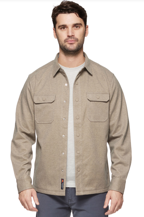 Hamlin Stretch Twill Shirt Jacket - Oatmeal