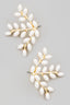 Pearl Leaf Post Earrings
