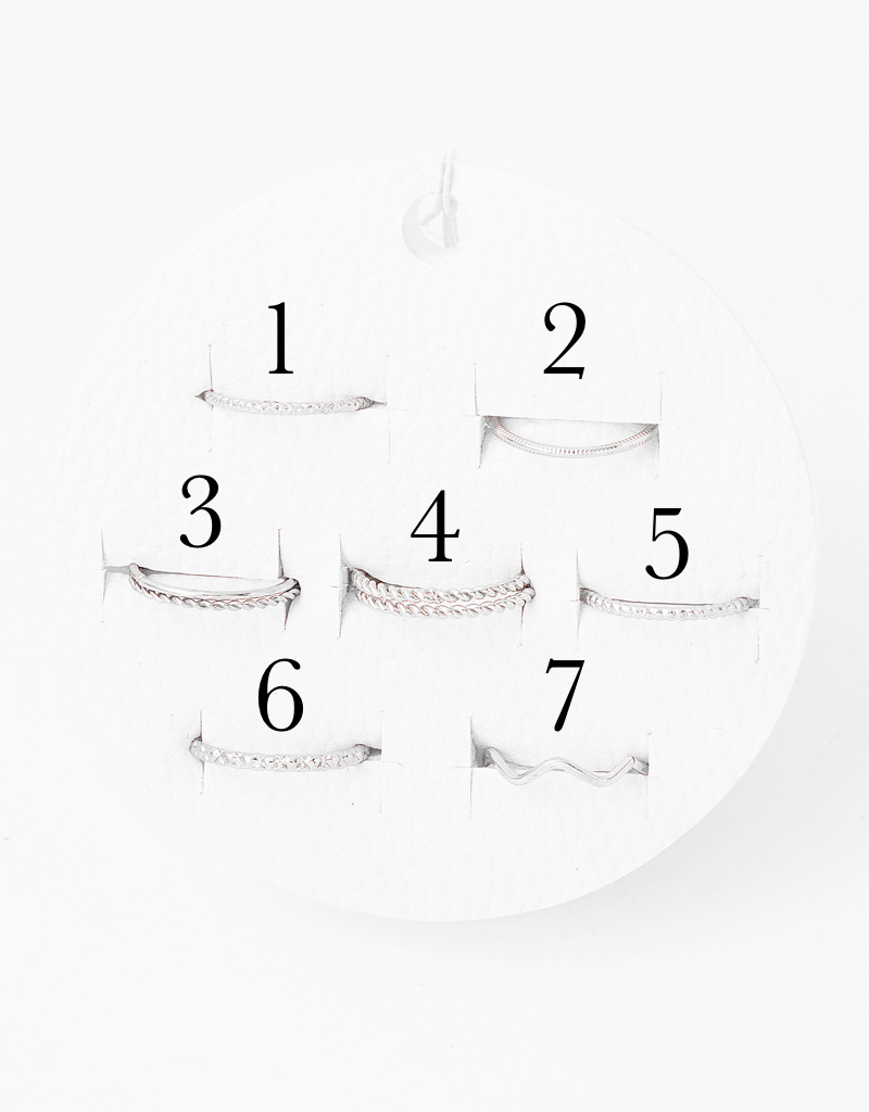 Delicate Assorted Twist Rings Silver