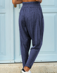 Smocked Waist Pocketed Harem Pants