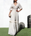 Smocked Woven Maxi Dress - Taupe