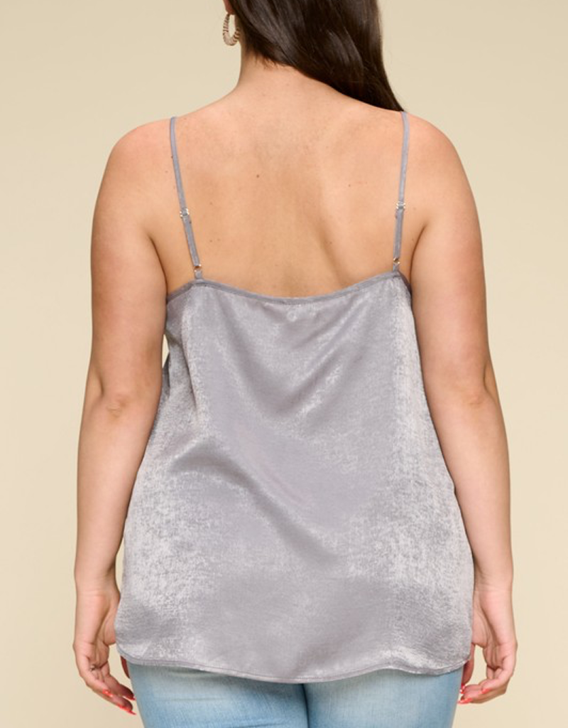 Solid Satin Sleeveless Cami Woven Tank