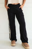 Sporty Black Side Stripe Pants