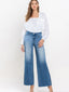 Calista Side Contrast Wide Leg Jeans