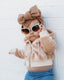 Tammie Drop Shoulder Teddy Hoodie - Almond