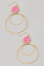 Beaded Disc And Hoop Dangle Earrings