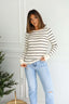 Thread and Supply Ivory Striped Top