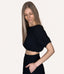 Boat Neck Short Top - Black