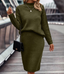 Solid Thick Knit Skirt - Olive