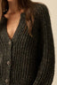 Soft Sunday Ribbed Knit Buttoned V-Neck Cardigan