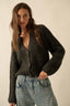 Soft Sunday Ribbed Knit Buttoned V-Neck Cardigan