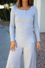 Vintage Havana Heather Grey Ribbed Henley Top