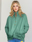Curvy Washed High Neck Sweatshirt - Jade