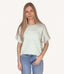 Striped Boxy Lightweight Sweater Top - Mint/Cream